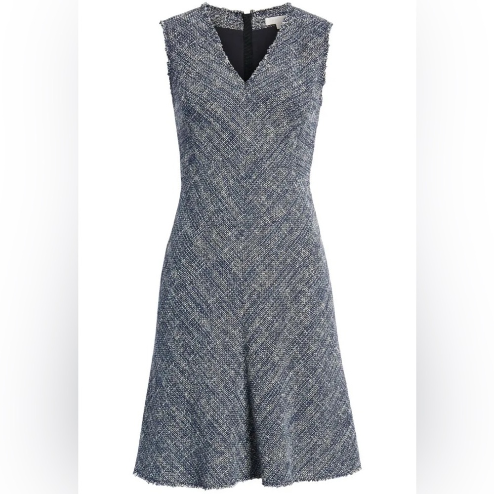 Rebecca Taylor Navy Blue Tweed A-line Dress - Picture 10 of 13